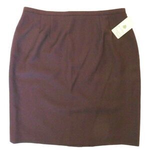 NWT Braemar Skirt Women's Size 18 Jeremy Scott Burgundy Woolmark 100% Wool